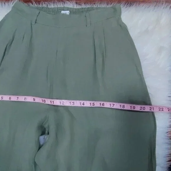 Vitamin A High Rise Womens Size XS Elastic Waist Wide-Leg Linen Pants Sage Green - Picture 9 of 9